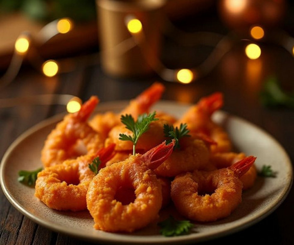 Креветки тигровые, очищенные в панировке, 21/25, с/м, 500г, Вьетнам