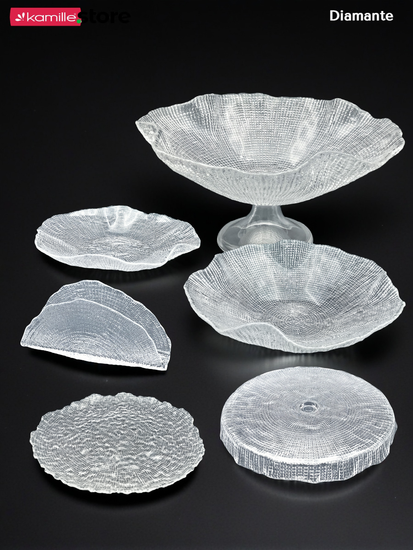 Тортница на ножке 26,5х8,5 см. из стекла, Diamante