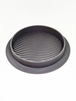 Решетка вентиляции с фланцем D100 мм (цвет: серый бетон)