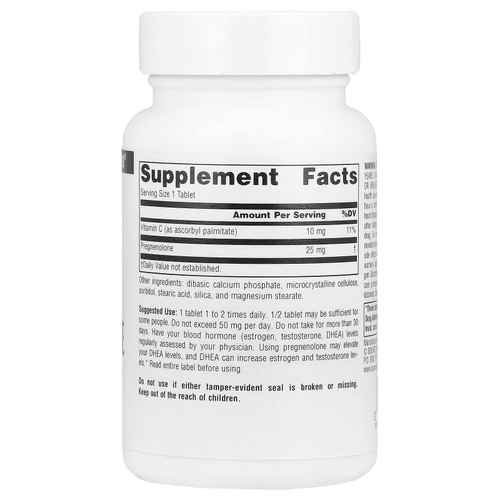 Source Naturals, Прегненолон, 25 мг, 60 таблеток