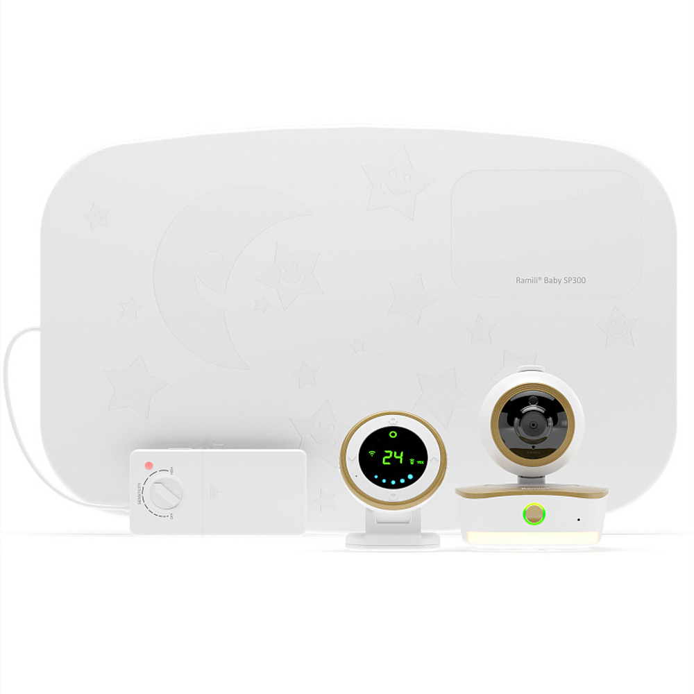Радио-видеоняня с монитором дыхания Ramili Baby RV1800SP с повышенной дальностью 3-в-1 Wi-Fi Full HD