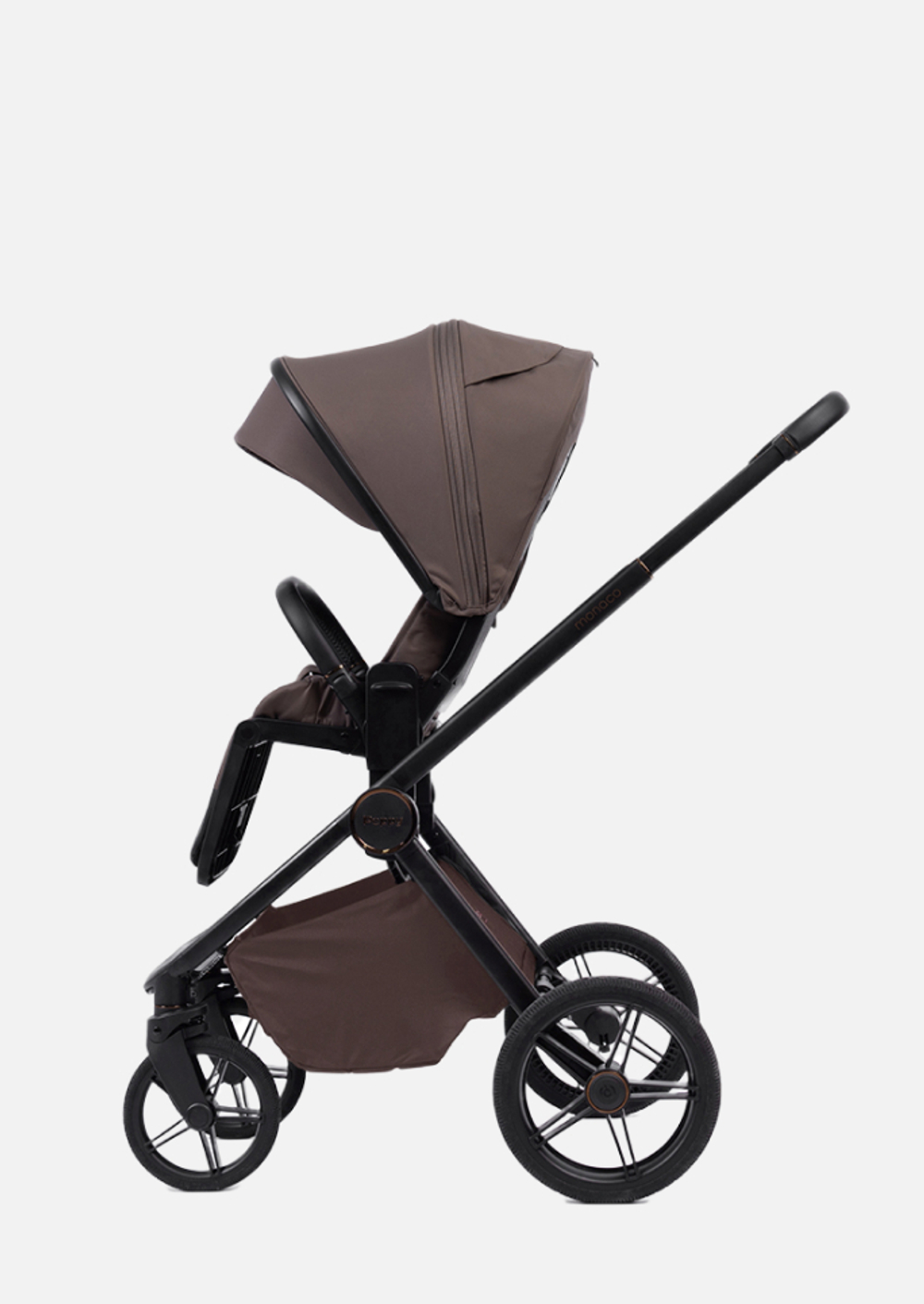 Peppy Коляска детская Monaco Plus 2 в 1 Brownie (коричневый), рама черная