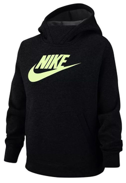 Кофта для девочки теннисная  Nike Sportswear Pullover Hoodie - black/barely volt