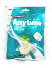 Карамель со вкусом мяты Anytime Milk Mint, Lotte, Корея, 74 гр.