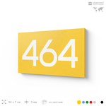 Номер на дверь 464, табличка на дверь для офиса, квартиры, кабинета, аудитории, склада, желтая 120х70 мм, Айдентика Технолоджи