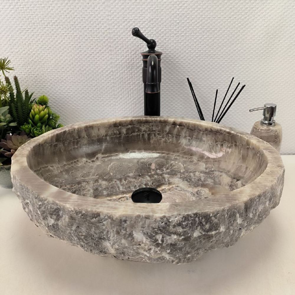 Раковина из оникса Erozy Grey EO-62273 (51*41*15) 0096