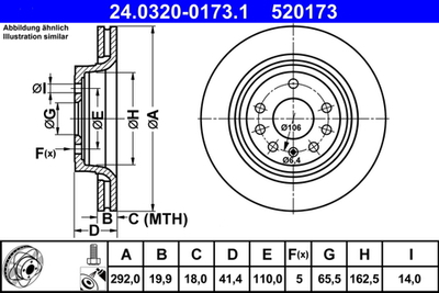 ATE - 24032001731-ATE - Brake Disc - Povrat artikla narucenog iz Njemacke nije moguc.