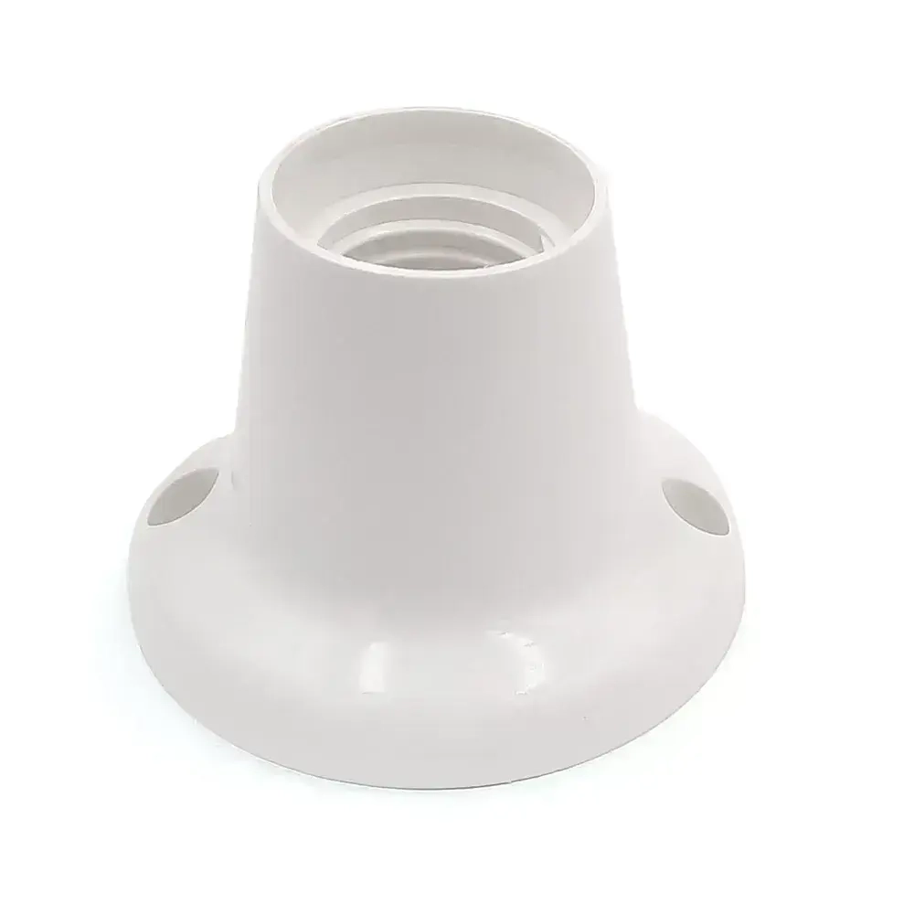 Патрон-стойка для лампы, Е27, прямой, цвет белый