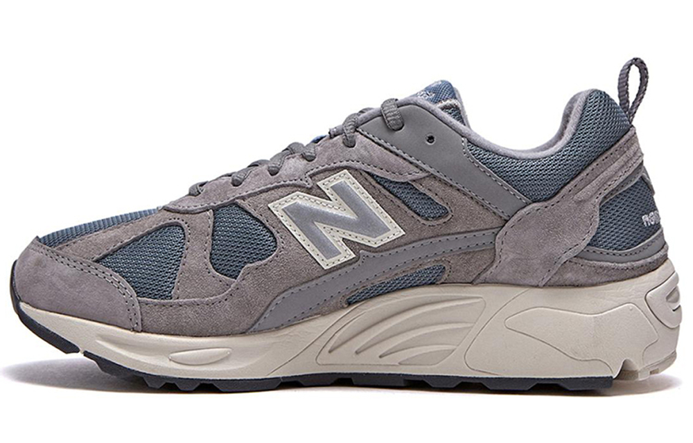 New Balance NB 878 retro fashion mesh fabric shock absorption, non-slip, wear-resistant, low-cut casual running shoes for men and women the same gray