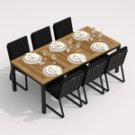 Обеденная группа Ideal Patio ТЕЛЛА ГИРА каркас карбон, стол тик 220, ткань черная