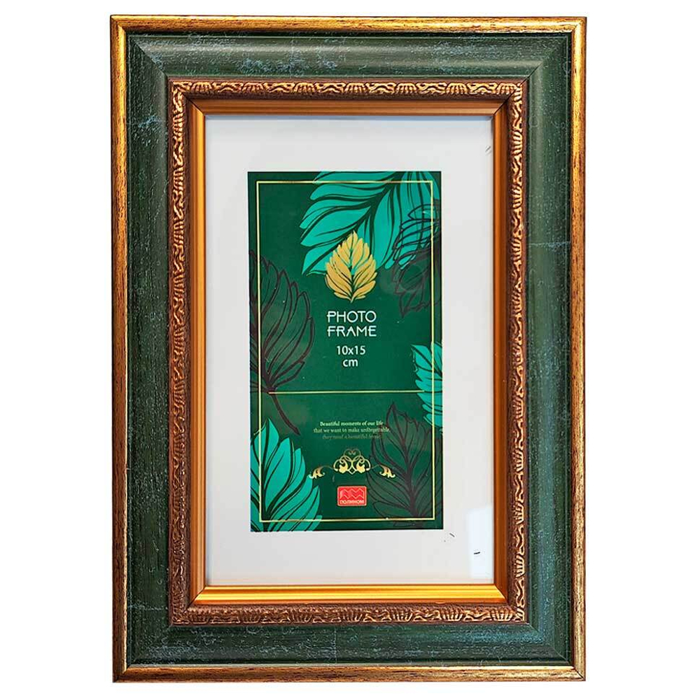Фоторамка пластик 10х15 см Каррара зеленый