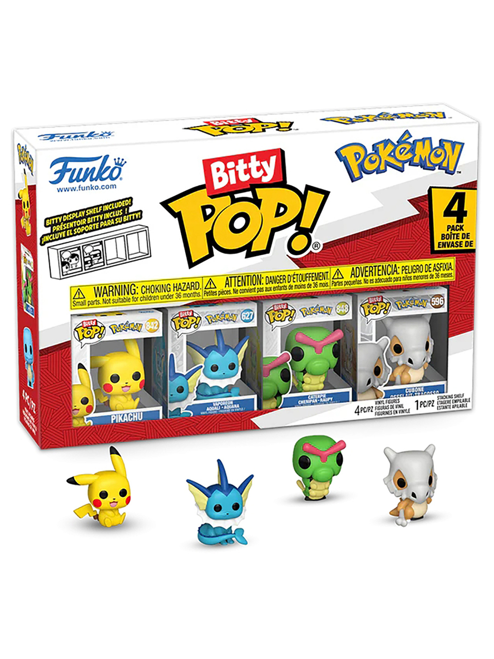 Фигурка Funko Bitty POP! Pokemon Pikachu+Vaporeon+Caterpie+Cubone 4PK 81132
