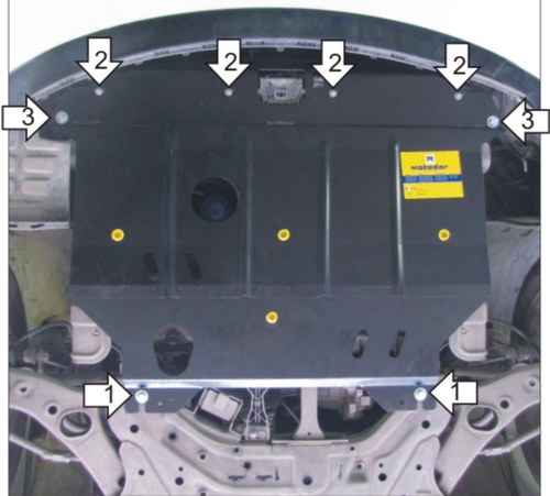 Защита стальная для Hyundai Sonata VI, Kia Optima III (РФ рынок) Motodor.70918