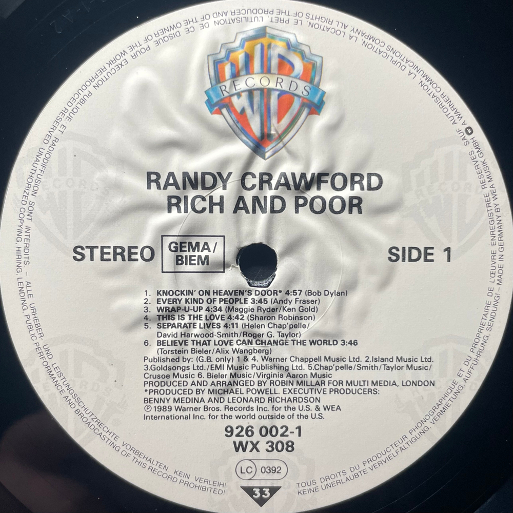 Randy Crawford - Rich And Poor (Германия 1989г.)