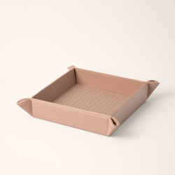 Мелочница из плетеной кожи Бежевый