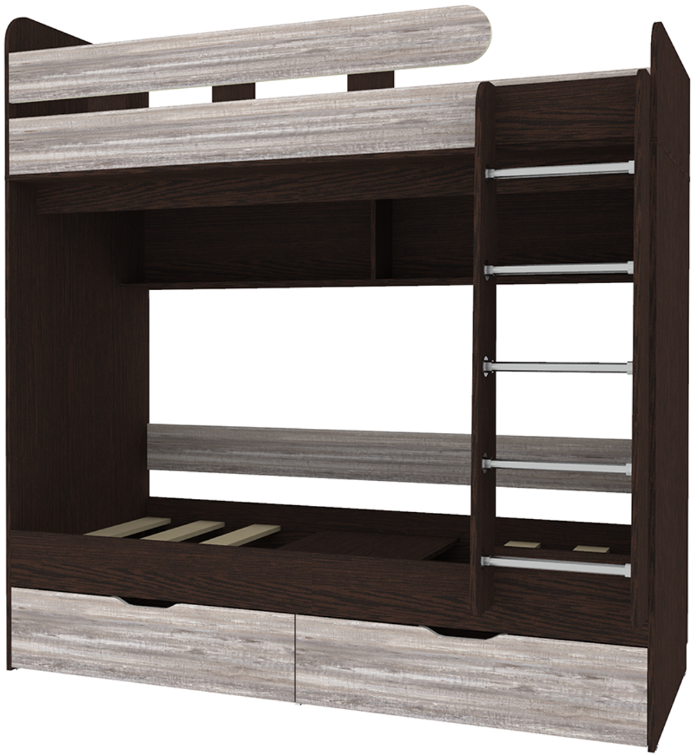 Двухъярусная кровать КарИВи Юниор 5 80x160 Венге Бетон