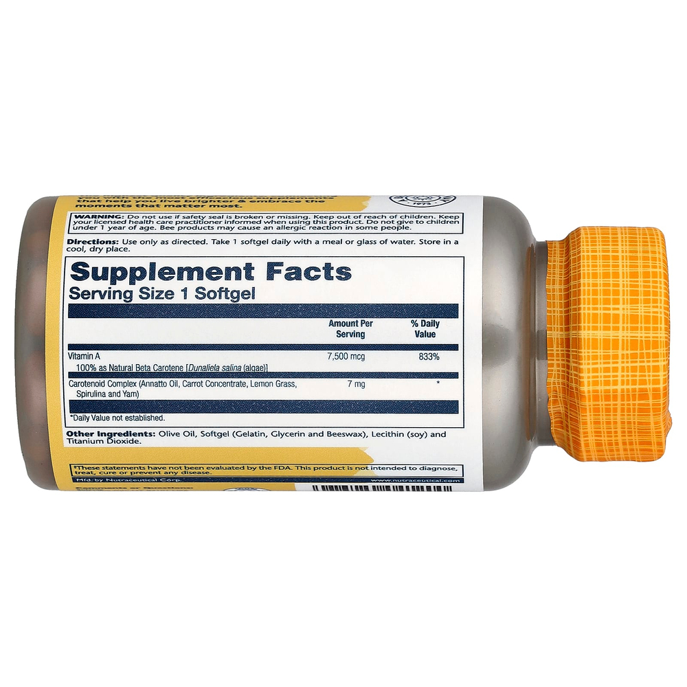 Solaray, Plant Sourced Food Carotine™, 100 капсул