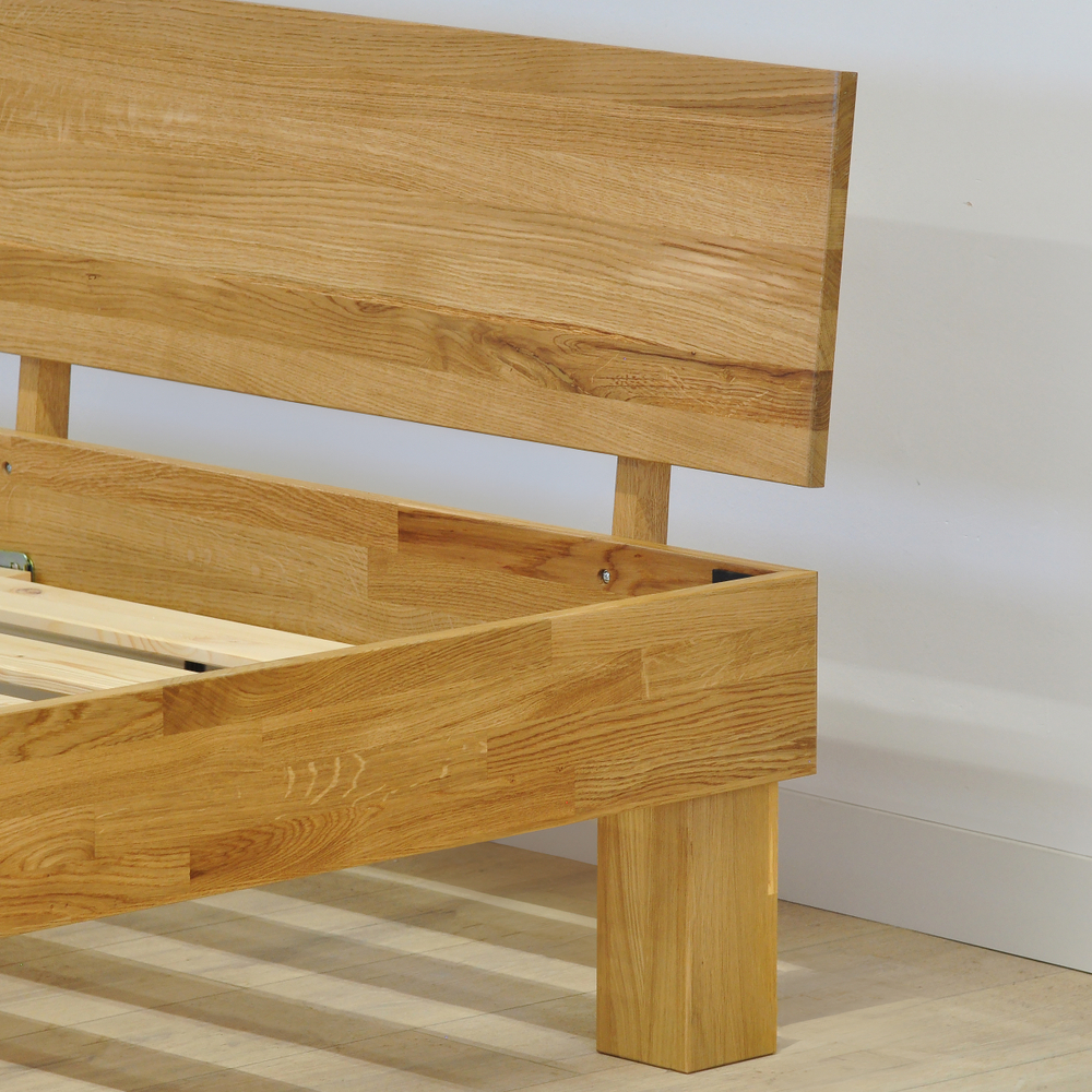 Кровать Buona Vita 160х200 из натурального дуба на ножках в стиле лофт