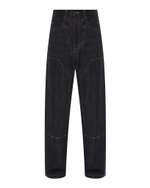 RICK OWENS DRKSHDW БРЮКИ ЦВЕТА ИНДИГО LIDO DOUBLE KNEE GETH CUT