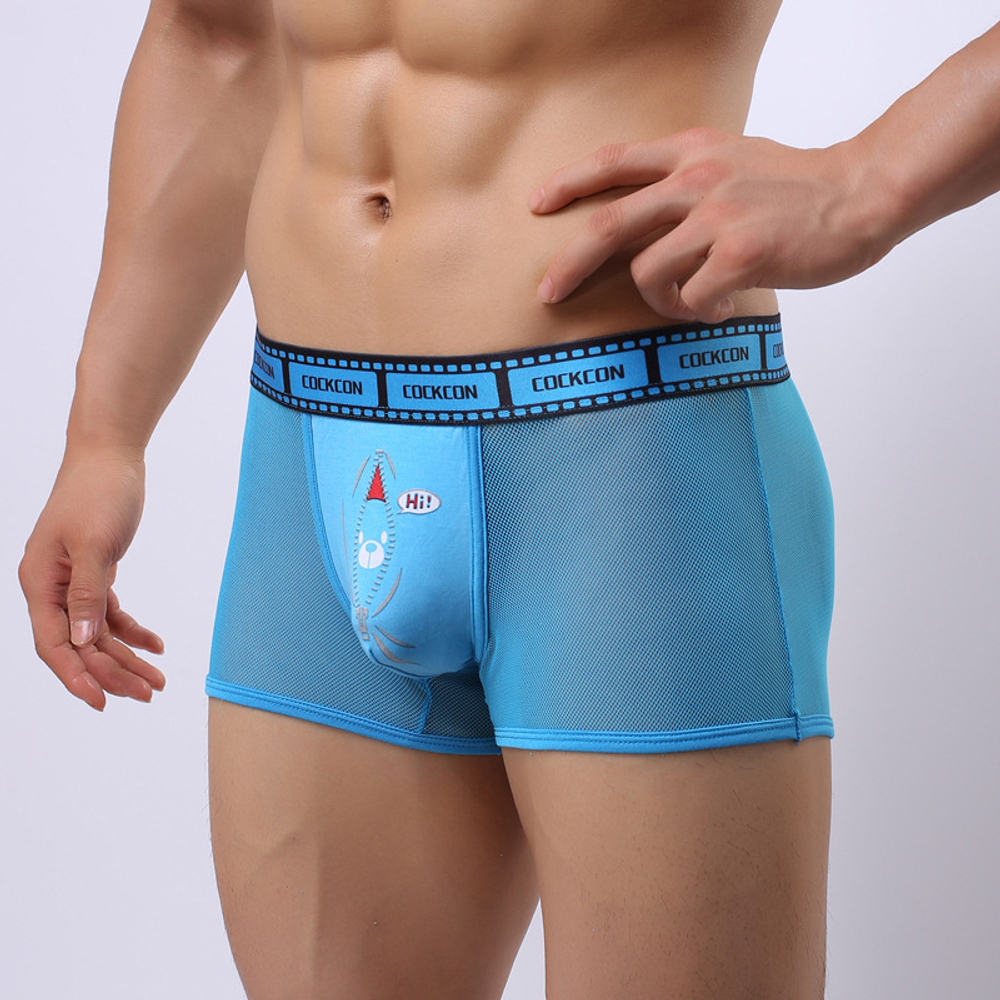 Мужские трусы боксеры голубые Cockcon Boxer Blue 826