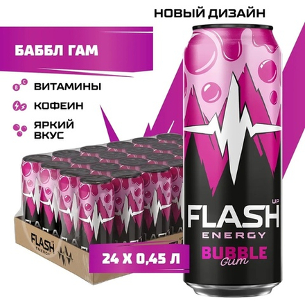 Энергетический напиток Flash Up Energy Бабл Гам 450мл (Штучно)