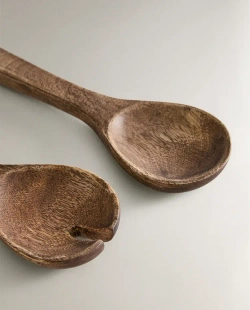 ZARA HOME СЕРВИРОВОЧНЫЙ НАБОР ДЛЯ САЛАТА ИЗ МАНГОВОГО ДЕРЕВА (НАБОР ИЗ 2 ПРЕДМЕТОВ), КОРИЧНЕВЫЙ