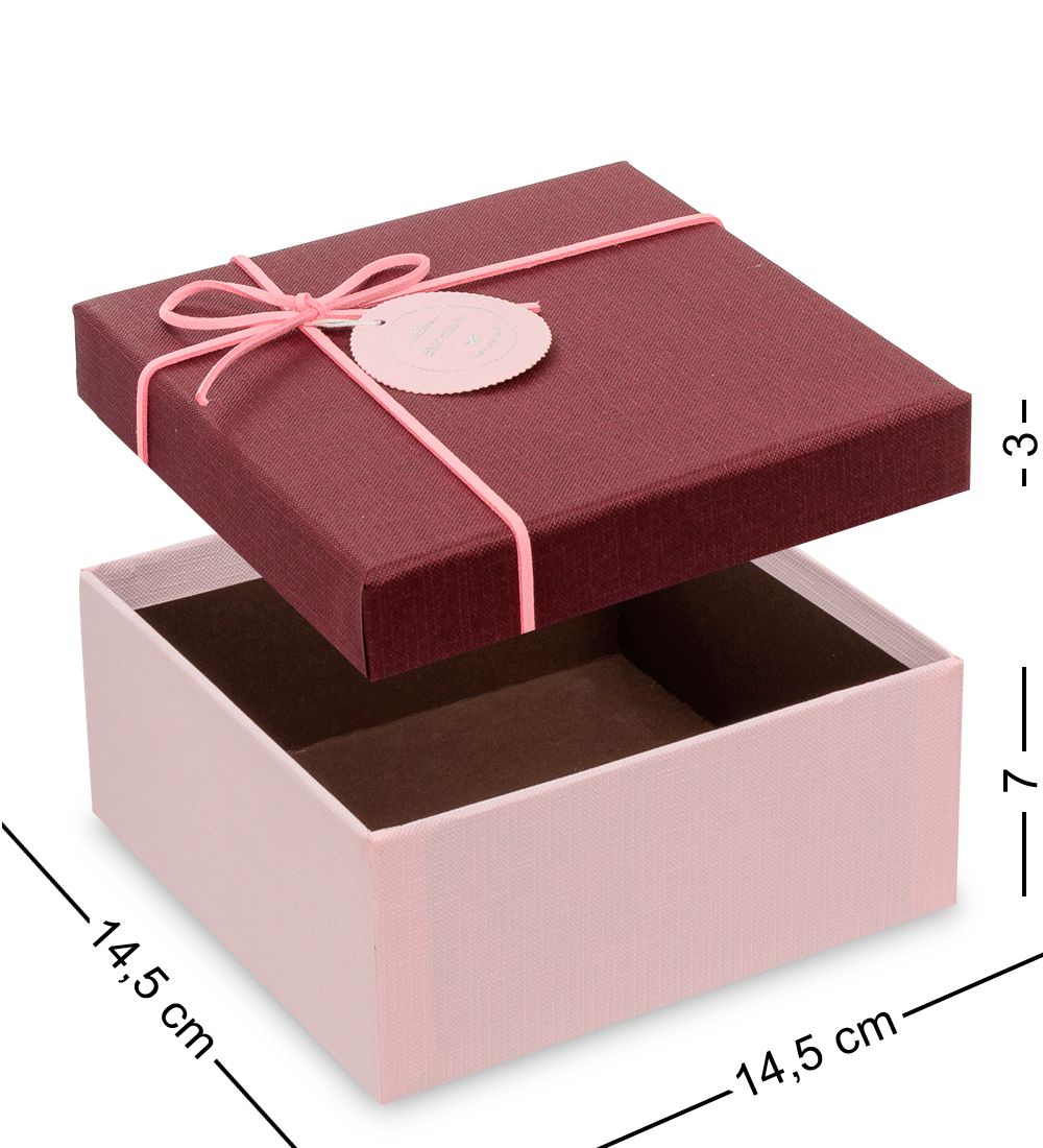 WF-77-A Набор коробок из 3шт «Квадрат» цв.роз./борд.