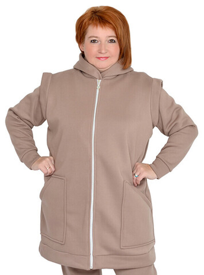 Жилет из футера, бежевый