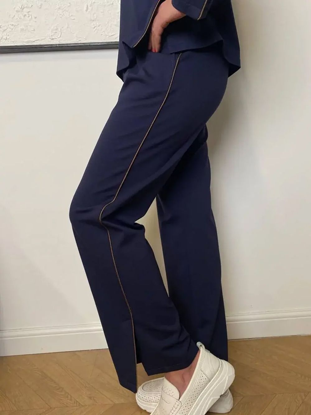 Костюм спортивный из джерси, синий - брюки и свитшот