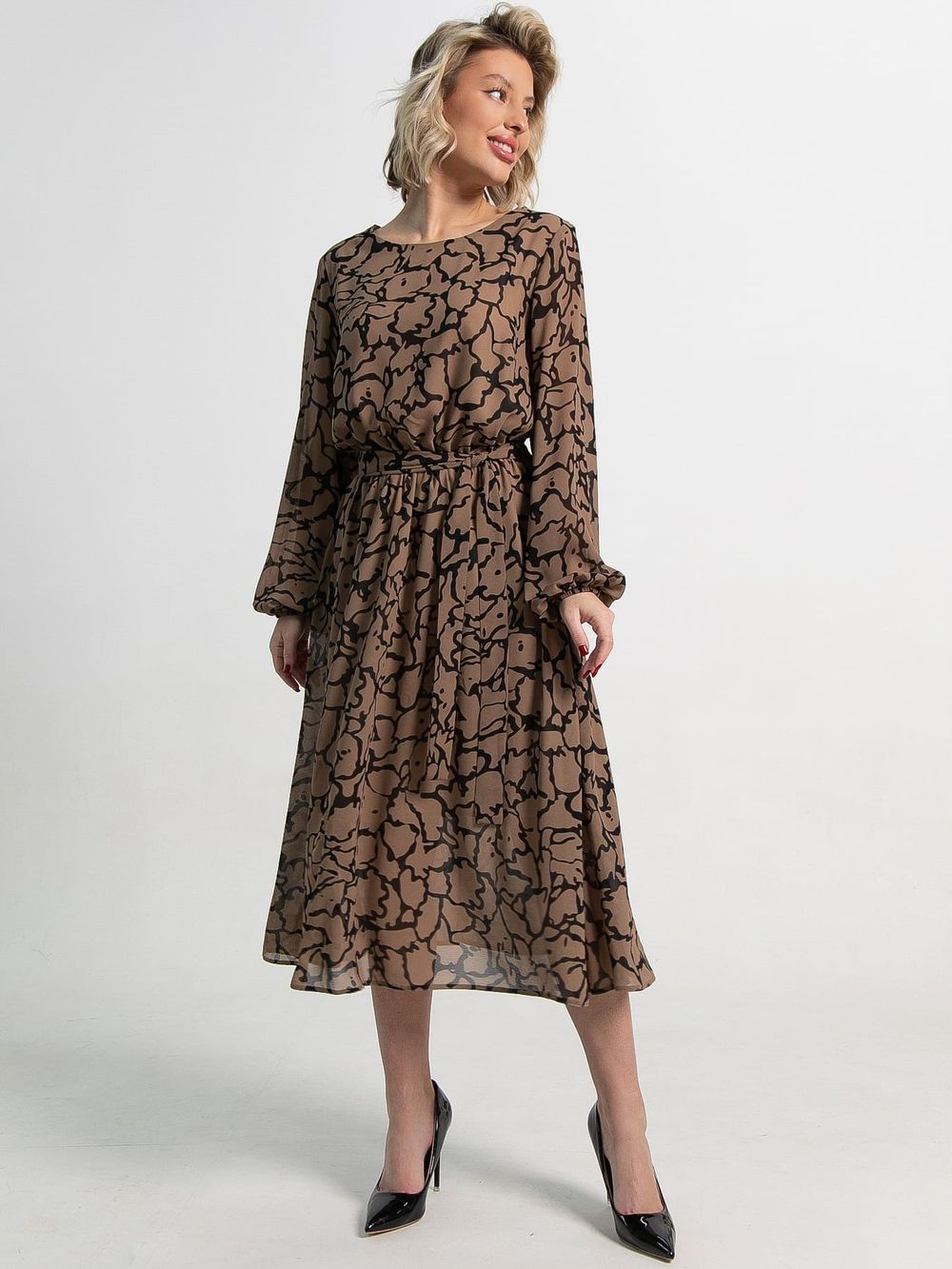 Платье Идиллия (бежево-черное) П15378-16М LT Collection