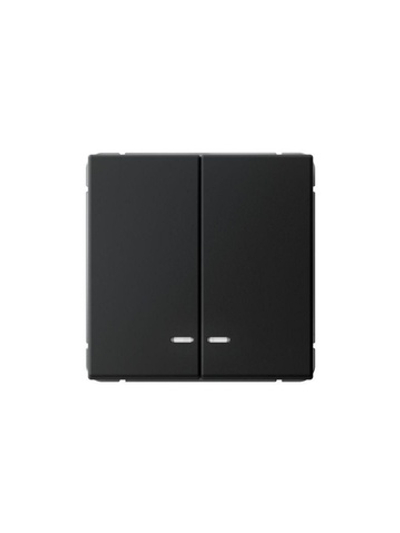 Выключатель 2-кл. ArtGallery (сх. 5а) 10AX с подсветкой быстрозажим. клем. механизм карбон SE GAL001053S