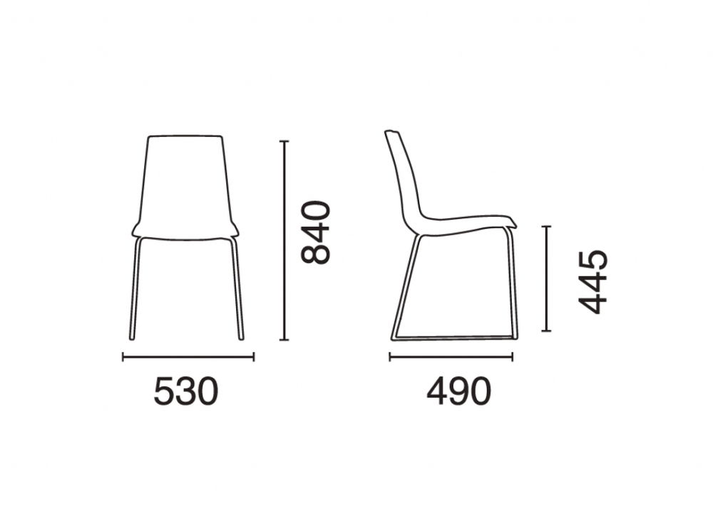 Стул пластиковый на полозьях Papatya X-Treme S Sled, хромированный, белый