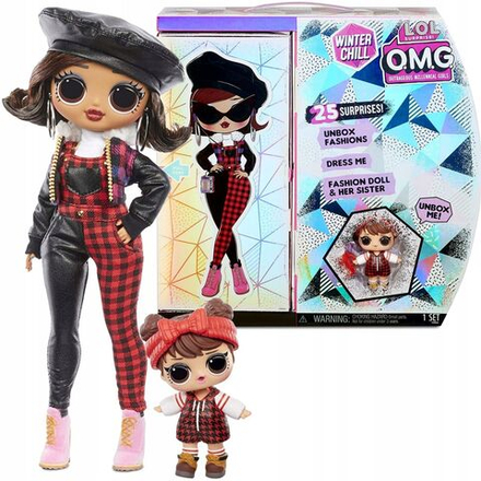 Кукла LOL Surprise OMG Winter Wonderland - Кукла Кэмп Кьюти и ее сестра Бэйб Вудс с аксессуарами - Лол 570257