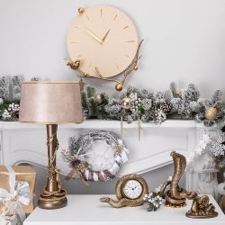 Настольные Часы Змея Линда Бронза