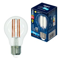 LED-A60-10W-NW-E27-CL PLS02WH Лампа светодиодная. Форма A. прозрачная. Серия Sky. Белый свет 4000K. Картон. ТМ Uniel