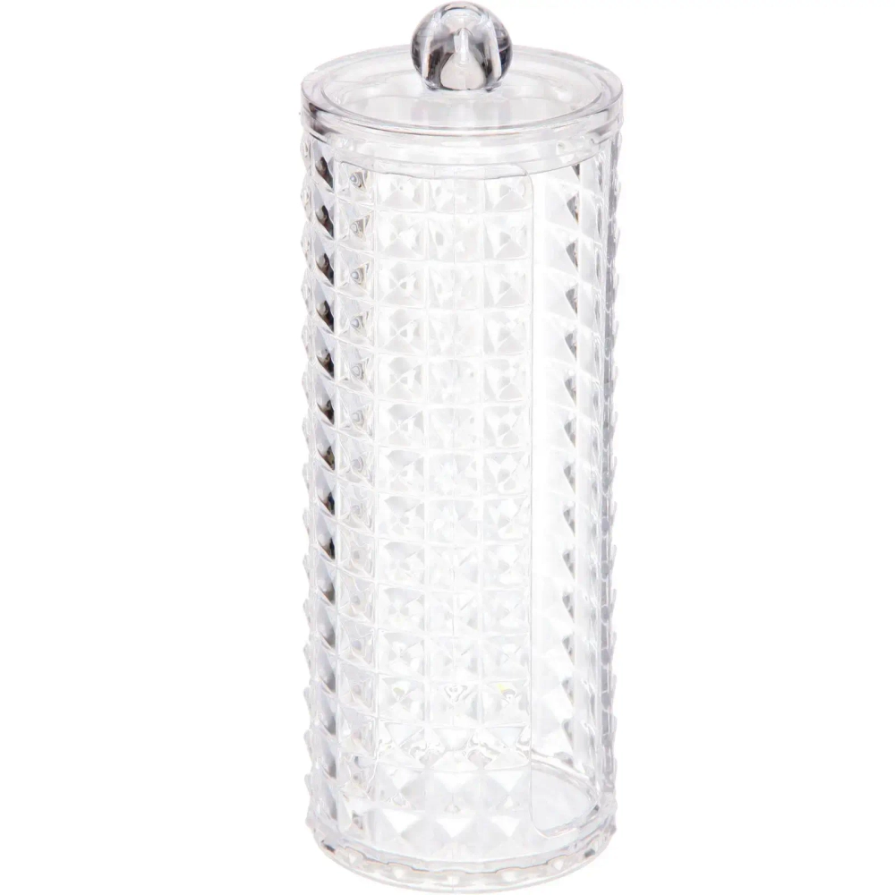 Диспенсер для ватных дисков «КАПЕЛЛА», прозрачный, 7.3*19см