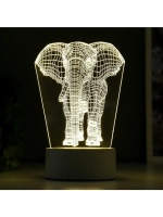 Светильник «Слон» LED белый от сети 9.5×12.5×19 см RISALUX