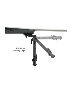 Сошки Leapers UTG 360° для установки на оружие на планку Picatinny TL-BP03-A (регулируемые, фиксация рычагом) высота от 20 до 31см