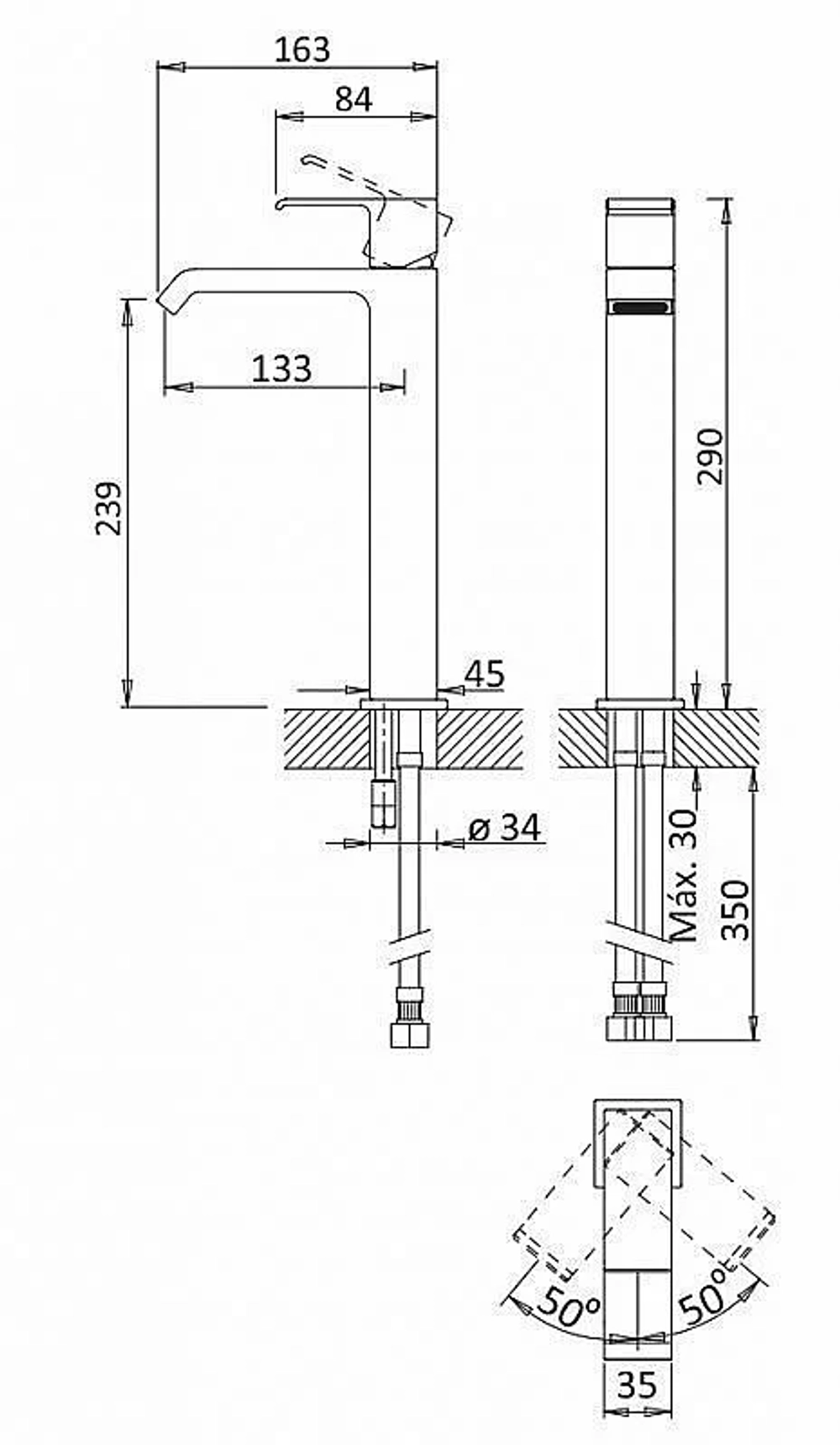 Смеситель для раковины Cezares PORTA-LC-BIO белый матовый
