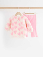 Толстовка флисовая и легинсы в комплекте для малышей Next 904-512, Розовый