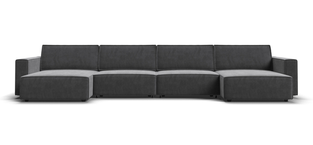 П-образный диван BOSS SOFT MODOOL велюр Monolit серый