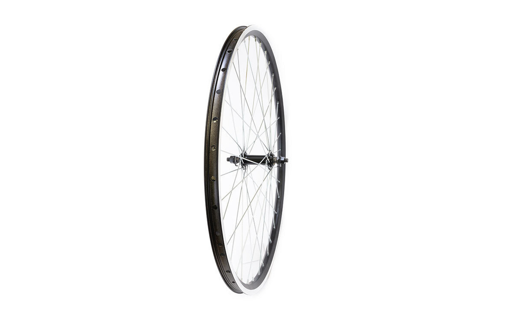 Колесо 27,5" переднее TRIX, обод алюм., V-br, гайки, черная, двойной, 36H, фрезер. втулка стальная