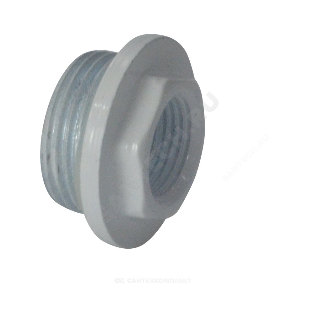Заглушка (пробка) проходная 1"x3/4" правая резьба для алюминиевых и биметаллических радиаторов с прокладкой Ogint