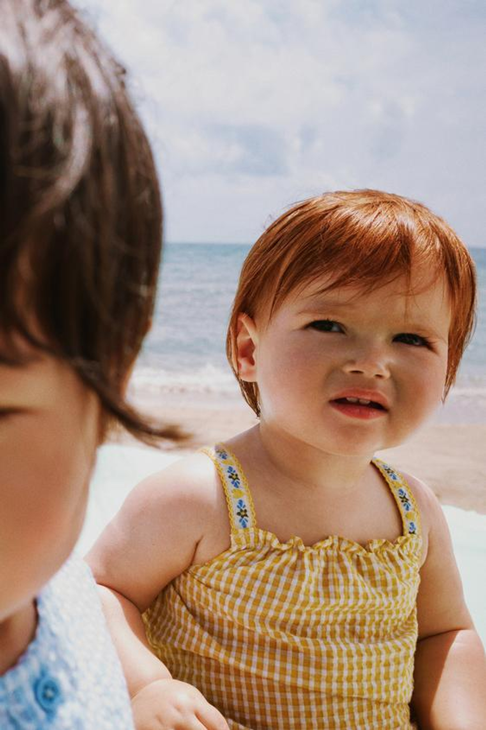 ZARA КОМБИНЕЗОН В КЛЕТКУ ВИШИ, ЖЕЛТЫЙ