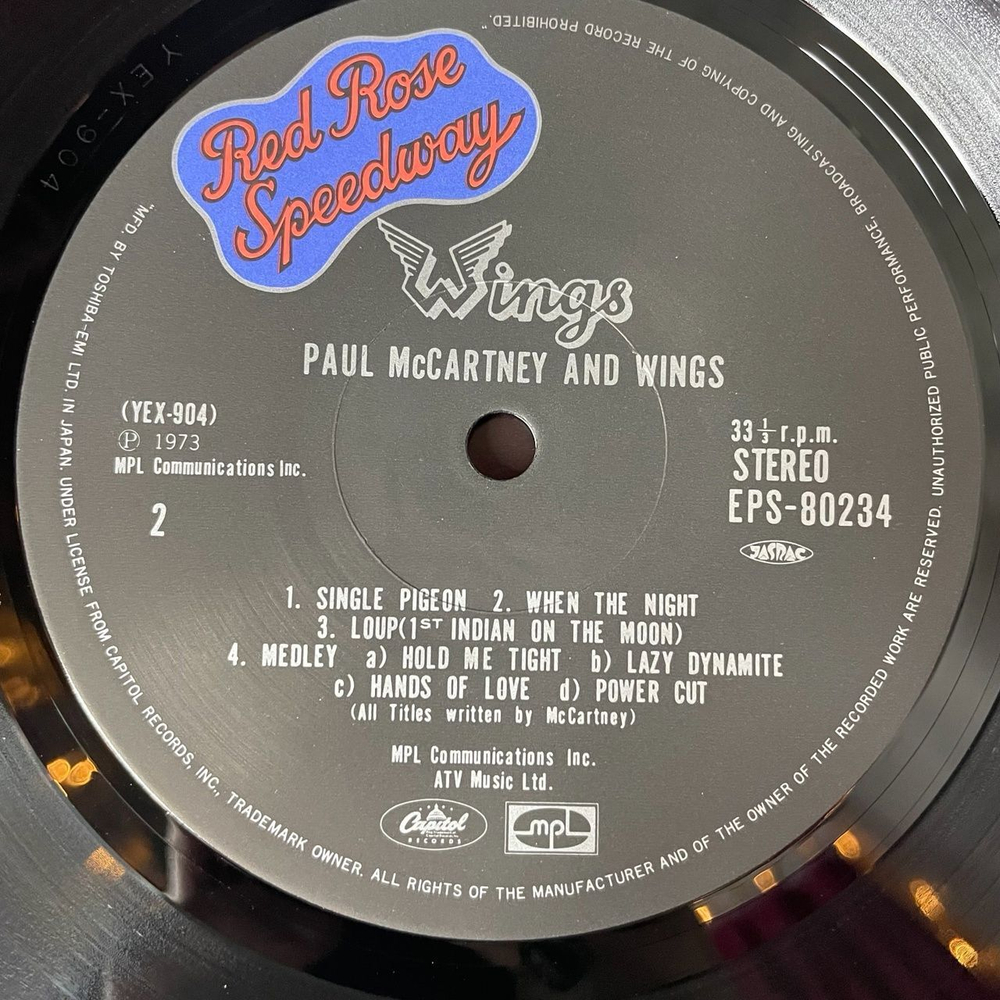 Винтажная виниловая пластинка LP Wings Red Rose Speedway (Japan 1975) (No Obi)