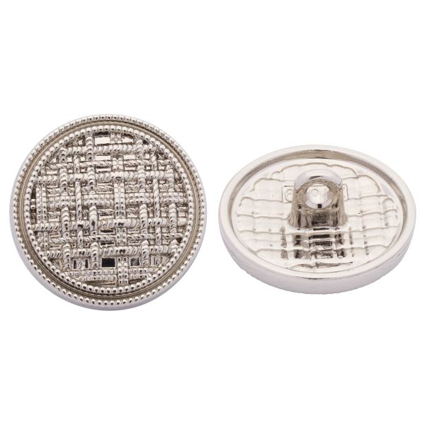 Пуговицы металл на ножке 28L=18 мм, Silver (серебристый), 10 шт, MP06