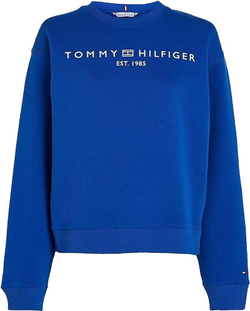 Женская теннисная куртка Tommy Hilfiger Modern Regular Corp Logo C-NK Sweatshirt - ultra blue