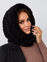 Капор зимний вязаный капюшон на флисе