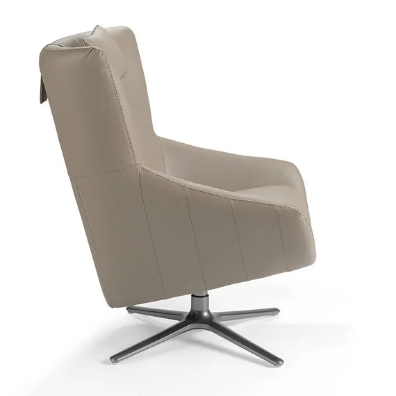 Крутящееся кресло Angel Cerda 5044, бежевая кожа