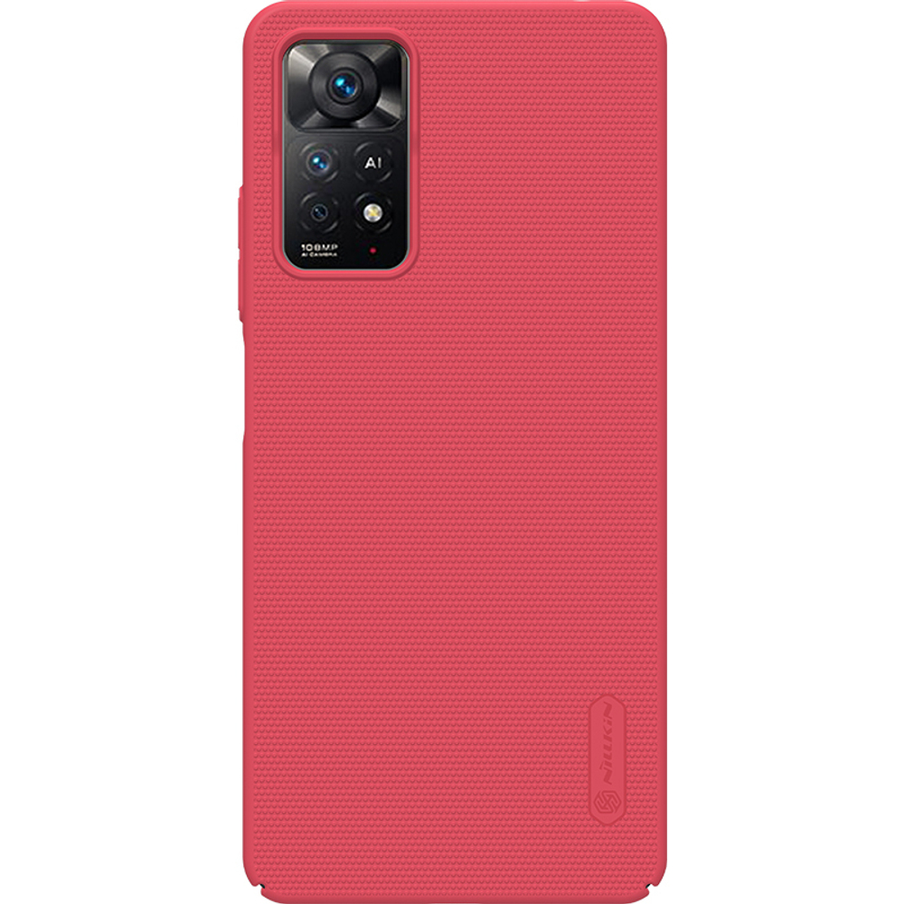 Тонкий чехол красного цвета от Nillkin серии Super Frosted Shield для Xiaomi Redmi Note 11 Pro Global и Redmi Note 12 Pro 4G